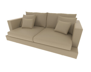 Sofa isolated on transparent background. 3d rendering - illustration