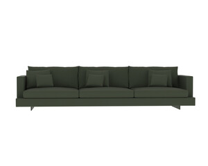 Sofa isolated on transparent background. 3d rendering - illustration