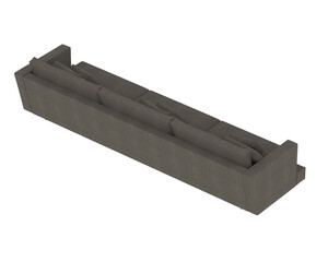 Sofa isolated on transparent background. 3d rendering - illustration