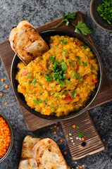 Red Lentils Indian Curry Dal, Lentil Dhal, Tasty Meal