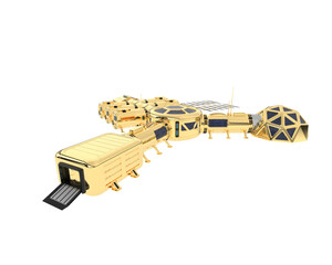 Space station isolated on transparent background. 3d rendering - illustration