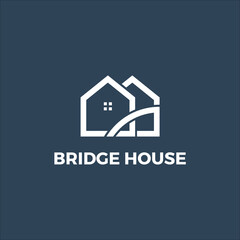 bridge house logo vector design