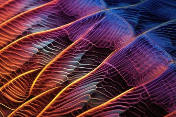 nanoscale view of a butterfly wing surface, created with generative ai