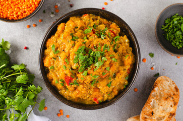 Red Lentils Indian Curry Dal, Lentil Dhal, Tasty Meal