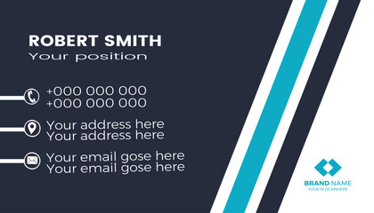 Print Double-sided creative business card template. Portrait orientation. Horizontal and vertical layout. Vector illustration