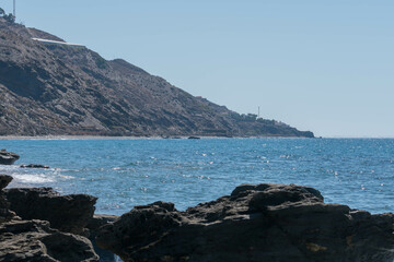 Mediterranean sea washing the coast of Spain