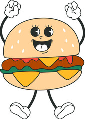 Hamburger Happy Character