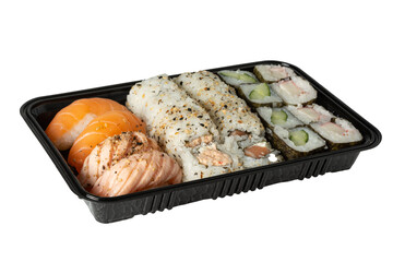 sushi rolls isolated on white background or PNG