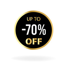 100 discount, Sale label, UP to -70% off label