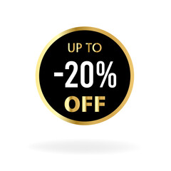 label, Sale label up to 20% off, Final sale