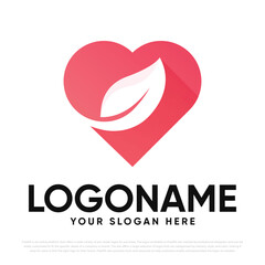 Heart Leaf Logo Design