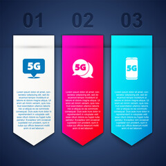 Set Location 5G network, and Mobile with. Business infographic template. Vector