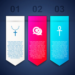 Set Christian cross on chain, Star and crescent and Cross ankh. Business infographic template. Vector © vector_v