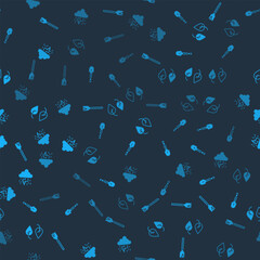 Set Handle broom, Shovel, Leaf and Storm on seamless pattern. Vector