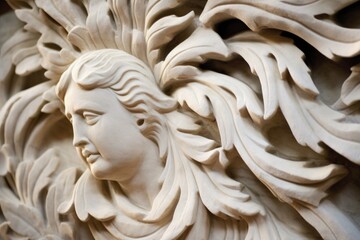 close-up of chisel carving marble details, created with generative ai