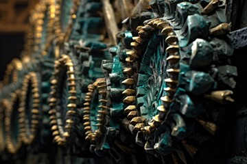 tunnel boring machine teeth, detailed shot, created with generative ai