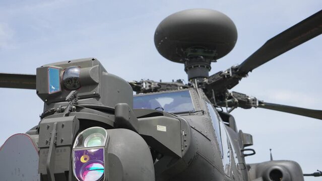 Apache attack helicopter chopper on display at the Army Aviation Centre