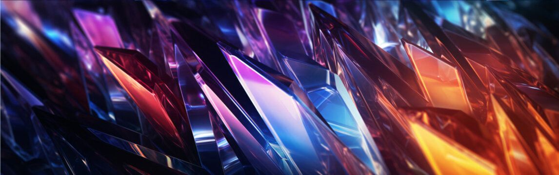 prismatic colors background abstract shapes high quality 3d crystals black background iridescent p4