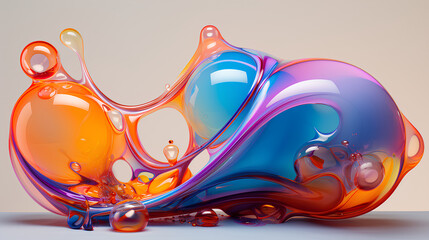 Colorful bubble on a colorful surface. 