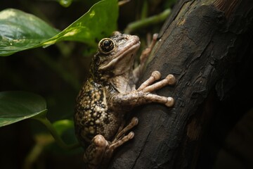 a frog on a tree