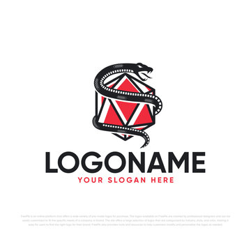 snake with 20 dice logo design
