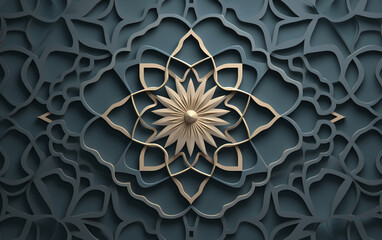 Arabic pattern background. Islamic ornament. Geometric 3d shape. Texture arabian traditional motif