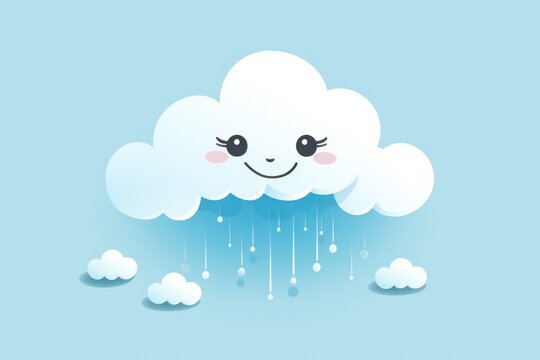 
The illustration depicts a white cloud against a bright background, symbolizing purity, serenity, and a sense of calmness in the sky. Generative Ai.