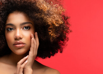 Portrait of Young African model with a beautiful makeup