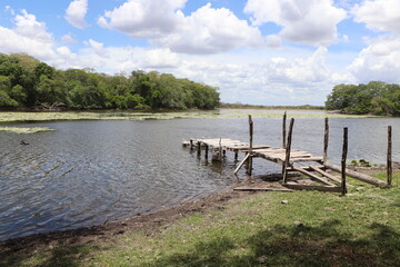Laguna en tranquilidad durante un día soleado
