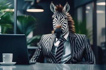 Zany Zebra: Professionalism with Stripes, generative AI
