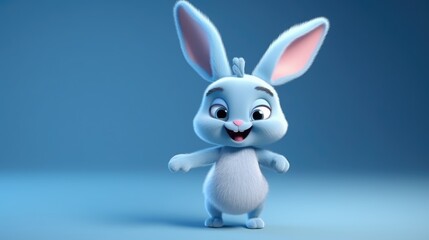 Fototapeta premium happy bunny dancing. Created with Generative AI.