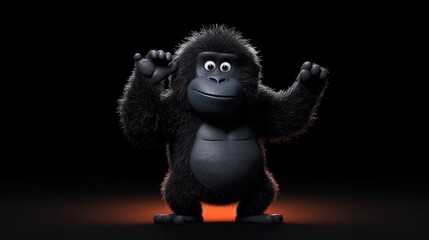 Obraz premium adorable gorilla dancing. Created with generative AI. 