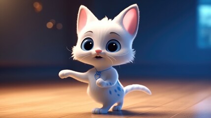 adorable cat dancing. Created with generative AI.	
