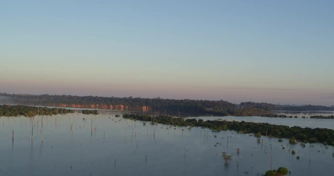 Amazon Rainforest at Dawn - Arial