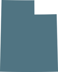 Blue Map of US federal state of Utah