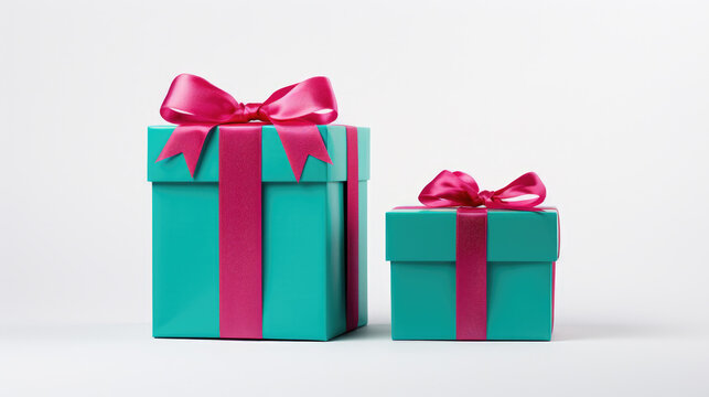 blue gift box is depicted on a white background. holidays, gifts, birthdays, or any other events related to gifts and surprises