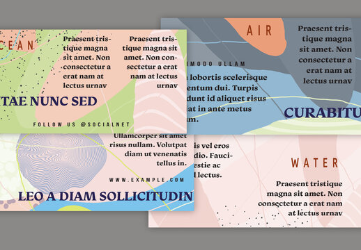 Web Banner Layout Overlapping Blobs Textured With Spots And Lines