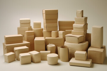 creative cardboard cube made from lightweight and natural materials such as wood and paper. makes a great object for children's play and education and could also be used as packaging