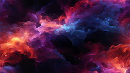 Fototapeta premium seamless illustration of sky stars and fog clouds shapes background