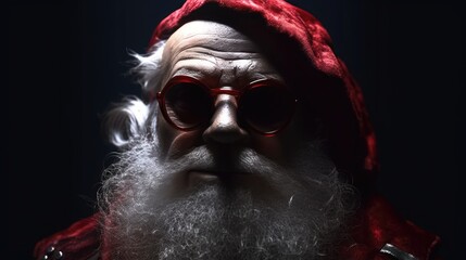 Cool rock Santa Claus. Created with Generative AI.