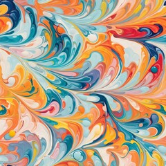 Vibrant And Colorful Abstract Painting Inspired By Llewellyn Xavier's Number 30 Marble Oil On Canvas