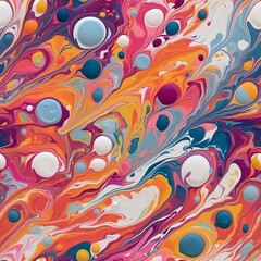 Vibrant And Colorful Marbleized Mural: A Psychedelic Abstraction
