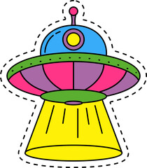 Cute kawaii sticker. Lineal icon with white outline