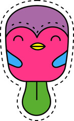 Cute kawaii sticker. Lineal icon with white outline