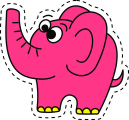 Cute kawaii sticker. Lineal icon with white outline