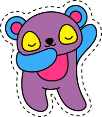 Cute kawaii sticker. Lineal icon with white outline