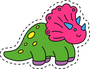 Cute kawaii sticker. Lineal icon with white outline