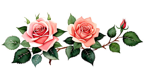 Roses on a vine png