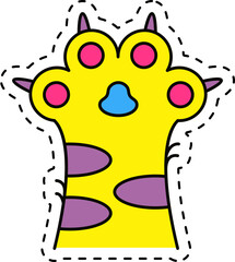 Cute kawaii sticker. Lineal icon with white outline