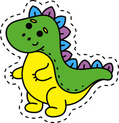 Cute kawaii sticker. Lineal icon with white outline